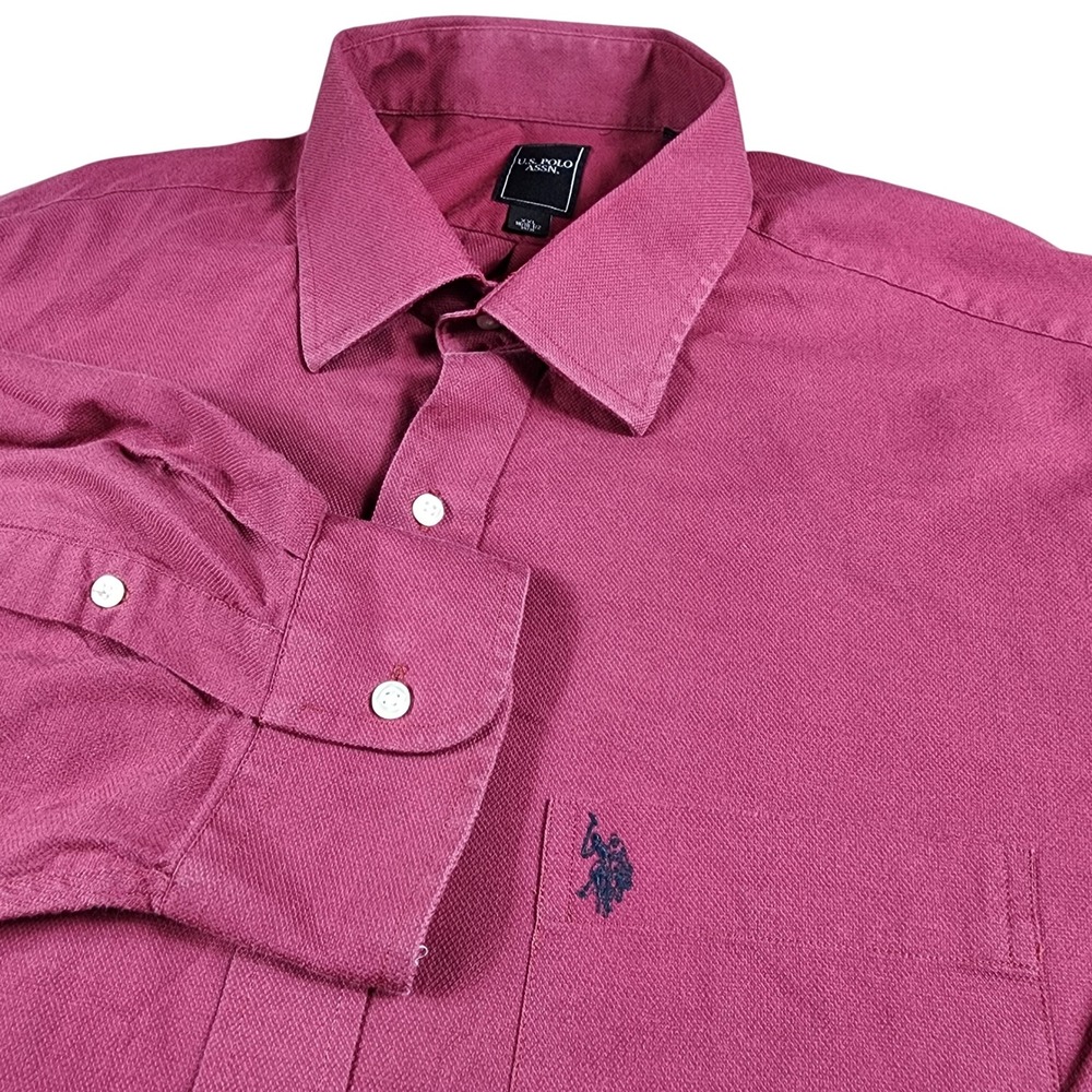 US Polo Assn. Dress Shirt Long Sleeve Button Down XXL‎